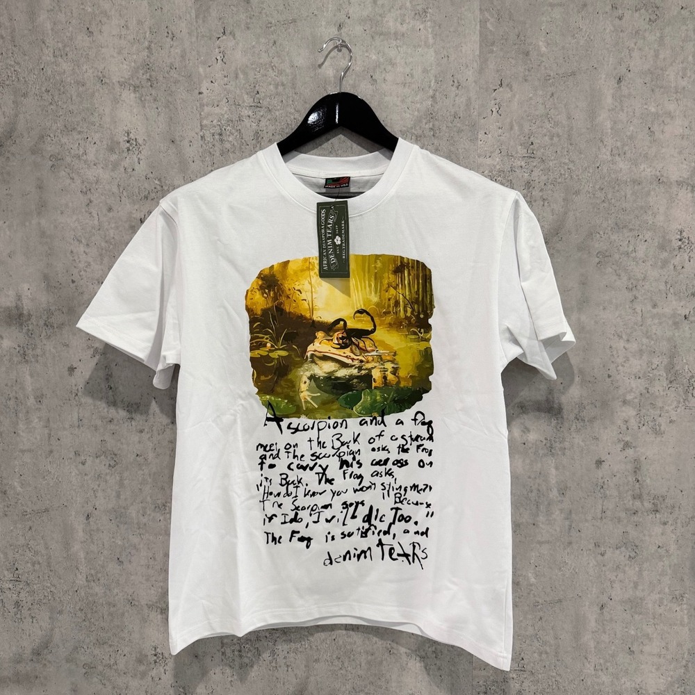 Denim Tears Scorpion and the Frog Graphic T-Shirt White Mens Small NEW